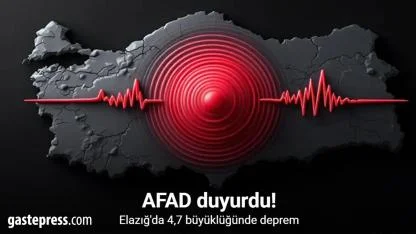 AFAD duyurdu! Elazığ'da 4,7 büyüklüğünde deprem!
