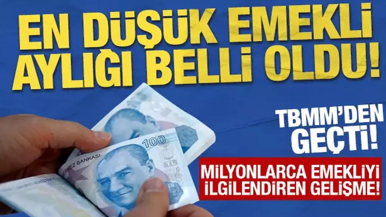 En düşük emekli aylığı 20 bin lira oldu TBMM'de kabul edildi!