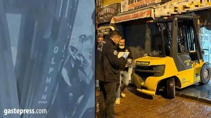 Forkliftli hırsız kamerada!