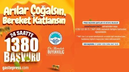 Kayseri Büyükşehir Belediyesi’nden Arıcılık Projesine Yoğun İlgi: 24 Saatte 1.380 Başvuru!