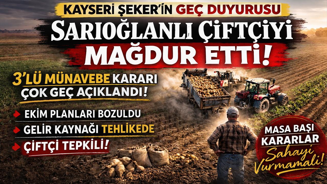 Kayseri Şeker, Sarıoğlan Çiftçisini Mağdur Etti: 3’lü Münavebe Aceleye Gelirse Tarım Çöker!