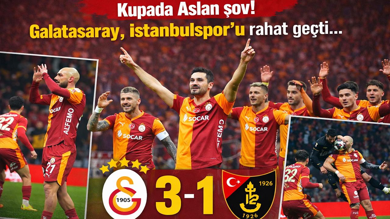 Kupada Aslan Şov! Galatasaray İstanbulspor’u 3-1 Mağlup Etti!