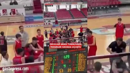 Kayseri’de Liselerarası Basketbol Maçında Kavga Çıktı!