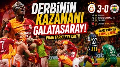 Derbide Gülen Galatasaray! Fark 7’ye Çıktı!