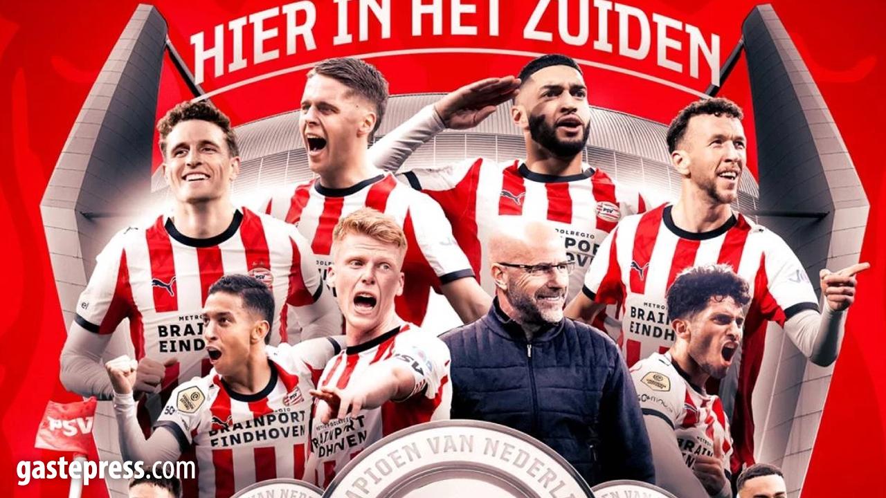 Hollanda'da üst üste üçüncü kez şampiyon PSV Eindhoven!