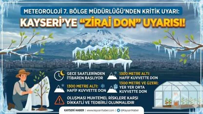 Kayseri’de Çiftçiye Kötü Haber: Zirai Don Kapıda!