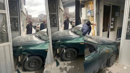 Kayseri'de Korkutan Kaza: Otomobil İş Merkezine Daldı!