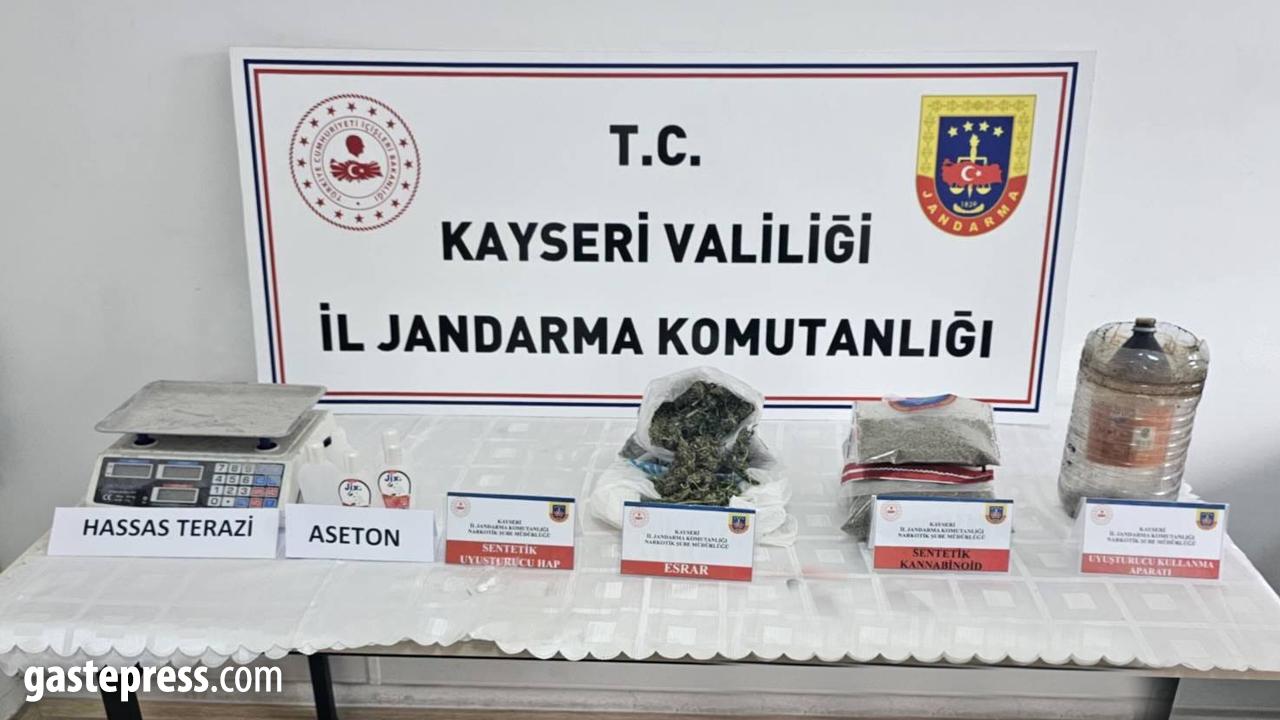 Kayseri'de uyuşturucu operasyonunda 2 kişi gözaltına alındı!
