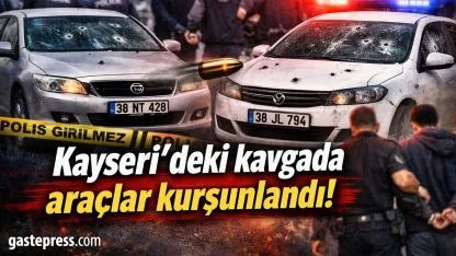 Kayseri'deki kavgada araçlar kurşunlandı!