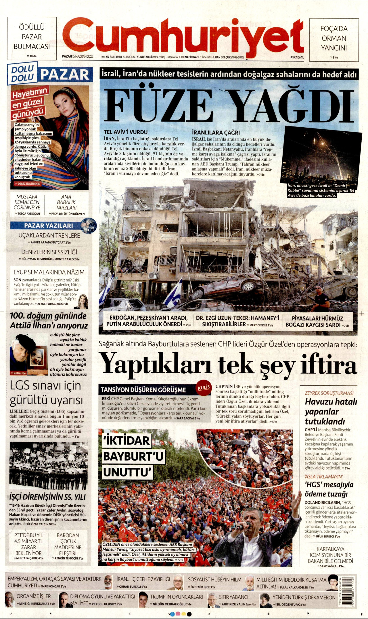 CUMHURİYET Gazete Manşeti