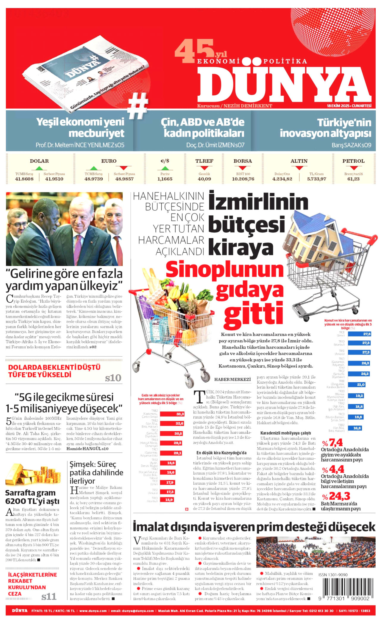 DÜNYA Gazete Manşeti
