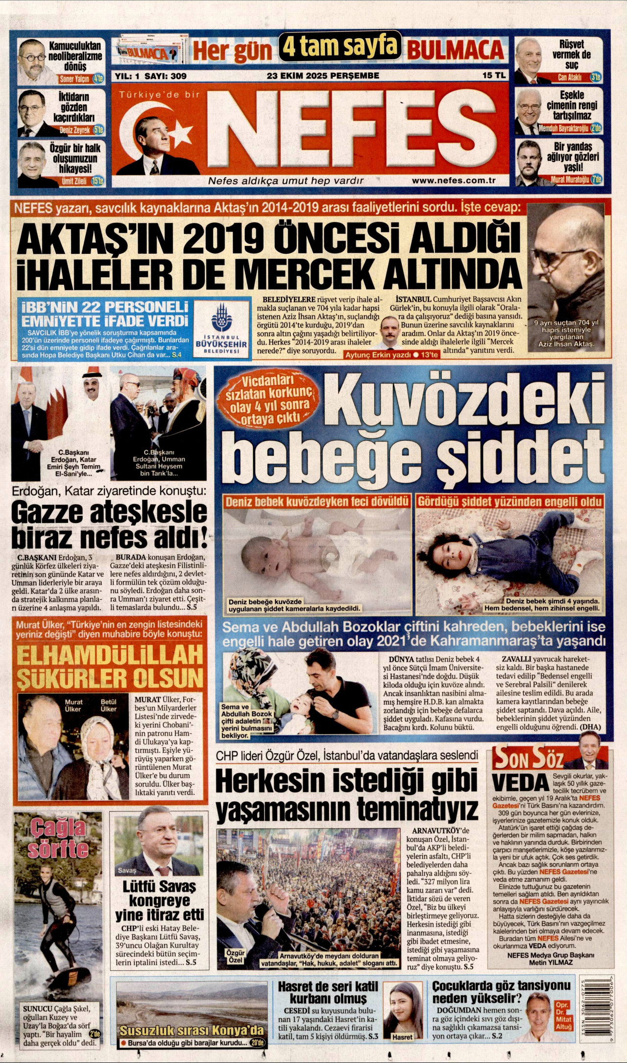 NEFES Gazete Manşeti
