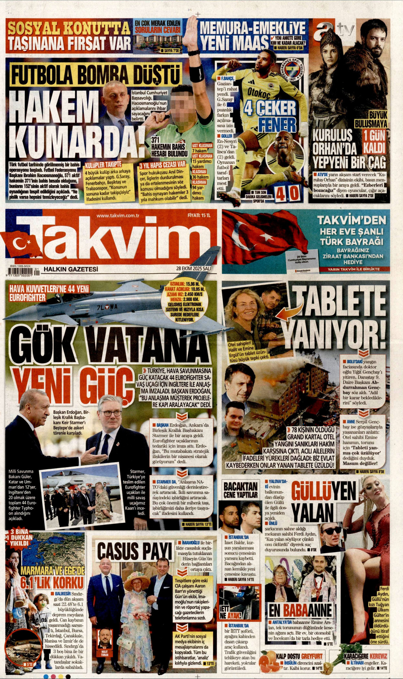 TAKVİM Gazete Manşeti