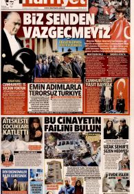 HÜRRİYET Gazete Manşeti