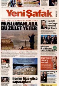 Yeni Şafak Gazetesi Gazete Manşeti