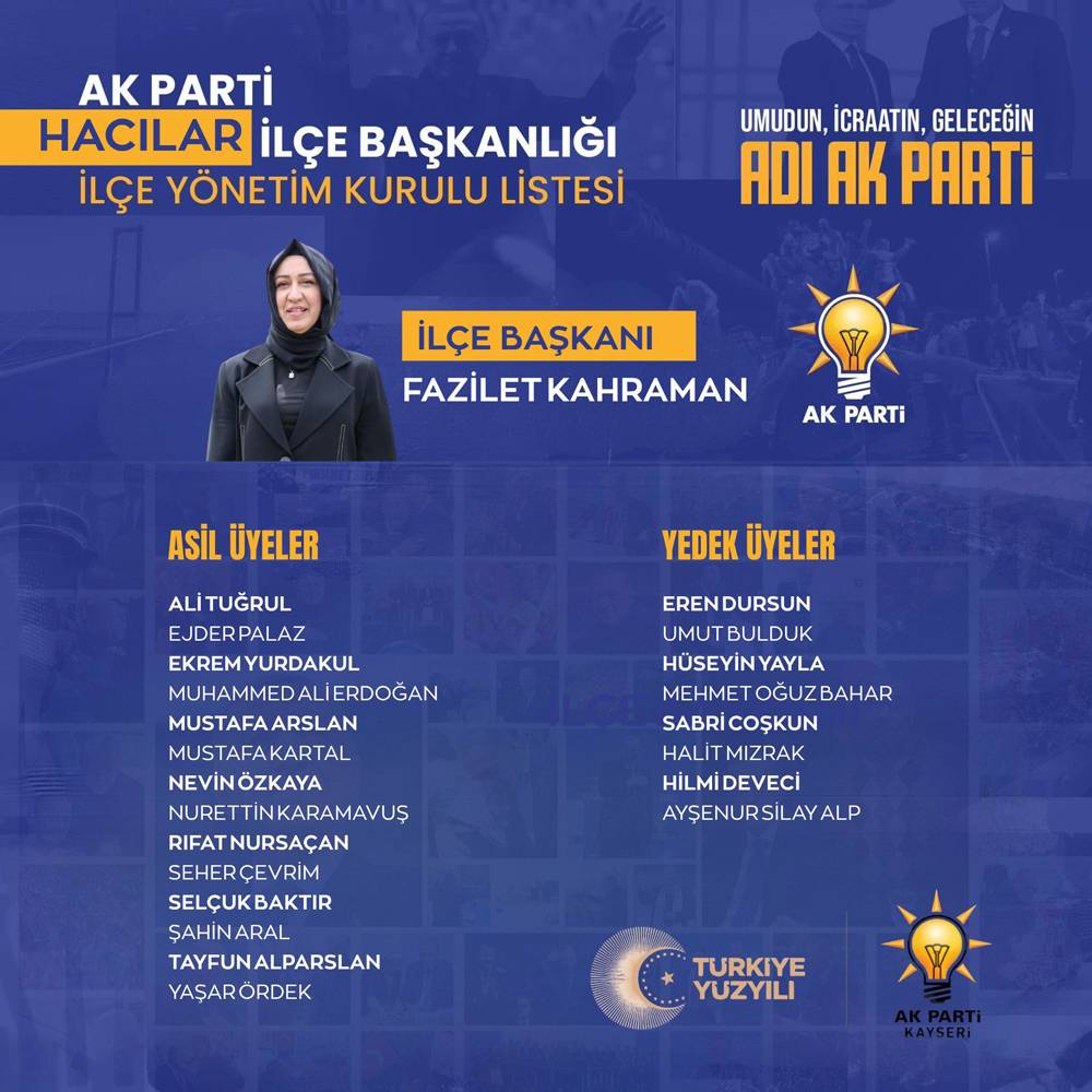 AK Parti Hacılar İlçe Teşkilatı Yeni Yönetimini Açıkladı!