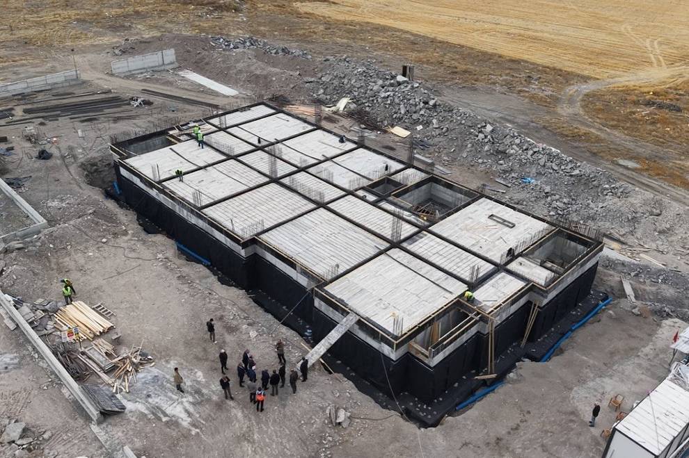 Gökkent mahallesindeki okul inşaatı incelendi!