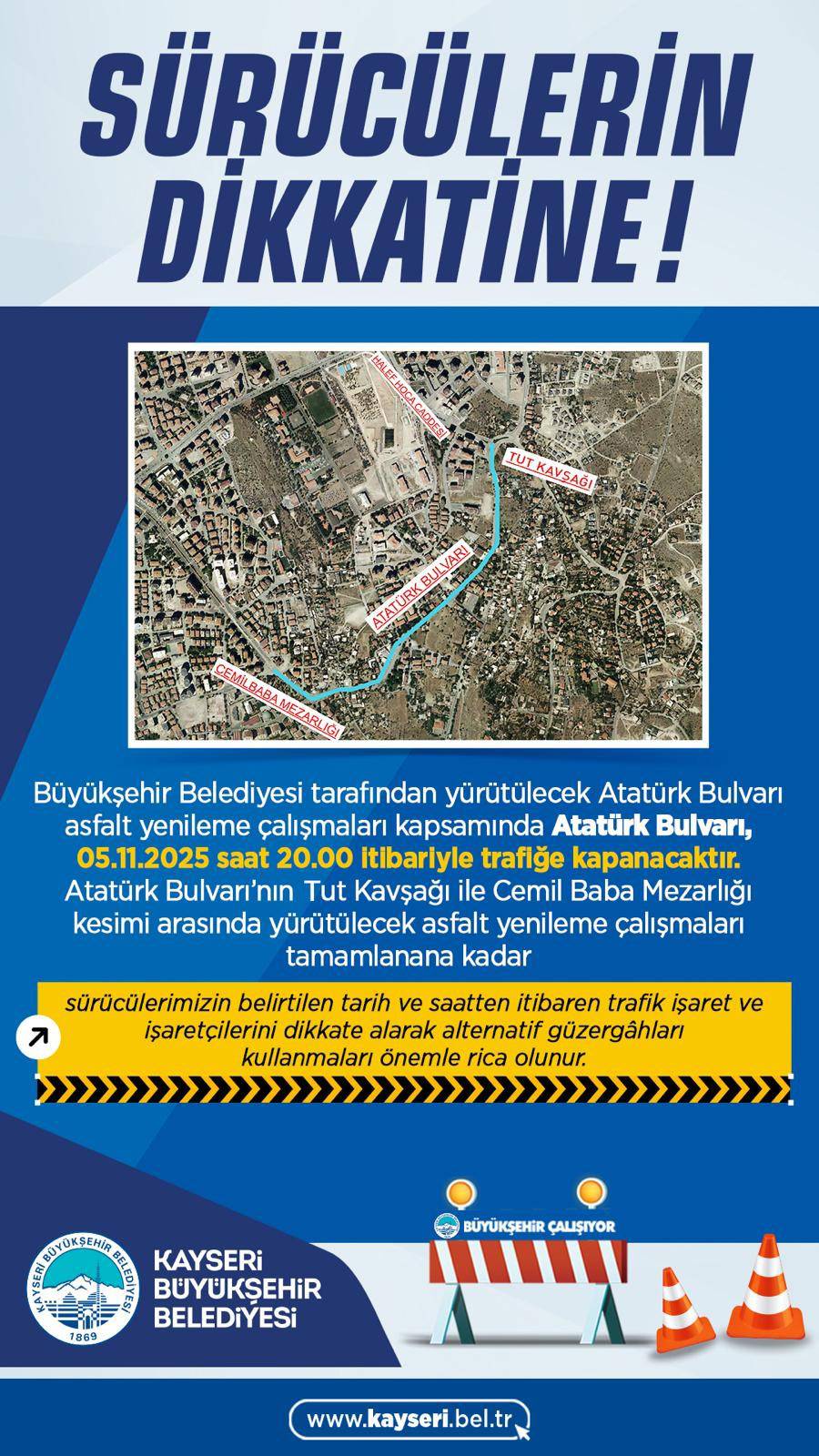 Büyükşehirden sürücülere ‘alternatif yol’ uyarısı!