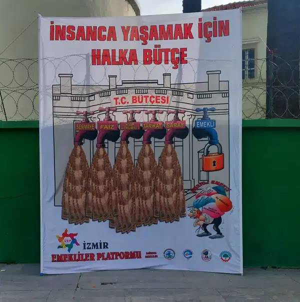 İzmir'de emeklilerden 'bütçe' protestosu!